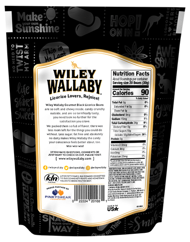 Wiley Wallaby Black Licorice Beans