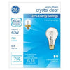 Halogen Light Bulbs, A19, Clear, 43-Watts, 2-Pk.