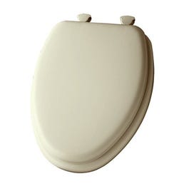 Mayfair Elongated Cushioned Vinyl Soft Toilet Seat, Easy-Clean & Change(TM) Hinge, Bone