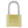 Combination Lock, Brass, 1.5-In. Shackle