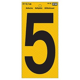 Address Number, Reflective Yellow & Black, 5-In., 