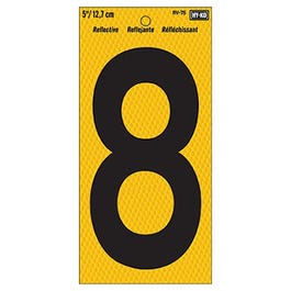 Address Number, Reflective Yellow & Black, 5-In., 