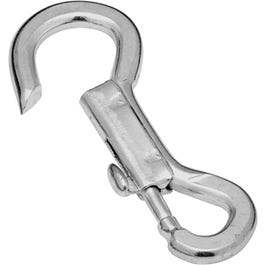 Bolt Snap, Open Fixed Eye, Zinc, 7/16 x 4-In.