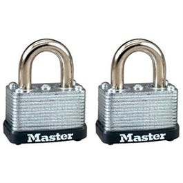 Keyed-Alike Padlock, Laminated Warded Steel,  1-1/2 In., 2-Pack