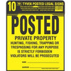 Sign, Private Property, Yellow & Black Tyvek, 12 x 12-In., 10-Pk.