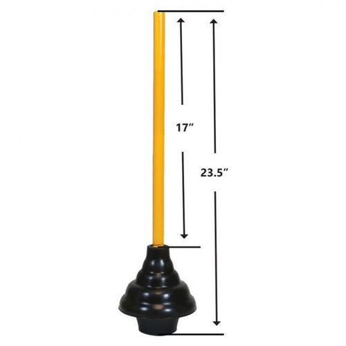 Thrifco Plumbing Industrial Professional Stepped Flanged Plunger (Length 23 1/2” (Plunger & Handle))