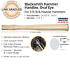 Link Handles 16 engineer's or blacksmith's hammer Handle, oval eye, for 3-1/2 lb. and heavier hamm