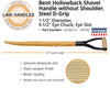 Seymour Link Handle 30 bent hollowback Shovel Handle, without shoulder, steel D-Grip, 9-1/2 chuck