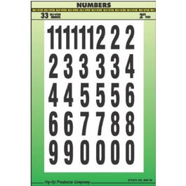 Address Numbers, Vinyl Adhesive, Black on White, 2-In., Pkg.