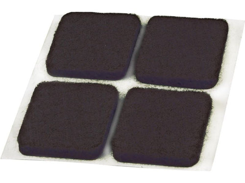 Shepherd Hardware 3/4-Inch Self-Adhesive Square Felt Furniture Pads, 12-Pack, Brown