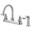 Hardware House 122757 Bismark Design Two Handle Kitchen Faucet w/Spray, Satin Nickel Finish ~ 8