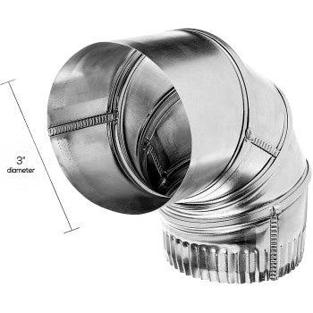 Deflect-O DE903 Aluminum Vent Elbow ~ 90 Degree