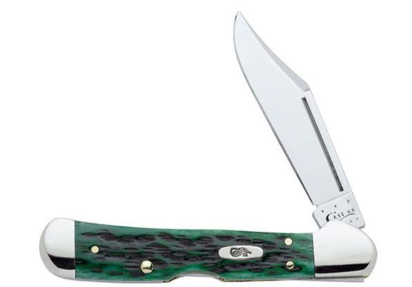 Case Mini CopperLock Pocket Worn Bermuda Green Jigged Bone (3-5/8