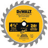 DeWalt 4-1/2 in 24T Carbide Tooth Wood Cutting Circular Saw