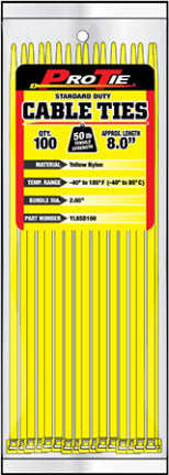 CABLE TIES 11.8 YELLOWSD 100/PK