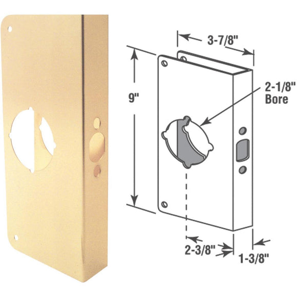 Defender Security 1-3/8 In. x 2-3/8 In. Brass Door Reinforcer