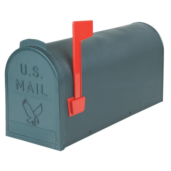 Flambeau No. 1 Green Plastic Rural Post Mount Mailbox