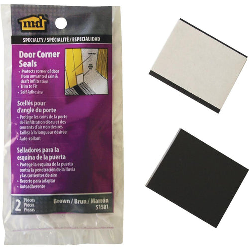 M-D 3 In. W. x 5 In. H. Brown Foam Door Corner Wedges (2-Pack)