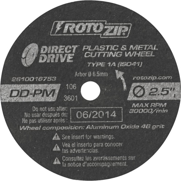 Rotozip Direct Drive 2-1/2 In. 30,000 rpm Plastic and Metal Cutting Wheel