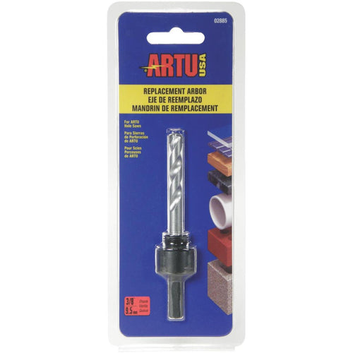 ARTU 3/8 In. Hex Shank Arbor Tungsten Carbide Hole Saw Mandrel Fits Hole Saws 1 In. to 4 In.