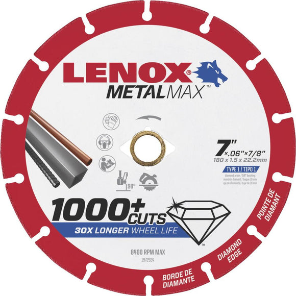 Lenox MetalMax 7 In. Segmented Rim Dry Cut Diamond Blade