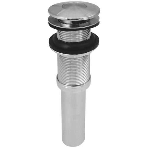 Keeney 1-1/4 In. Chrome-Plated Brass Universal Push Button Bathroom Sink Drain without Overflow