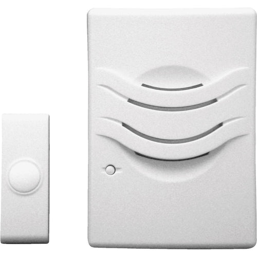 IQ America 2-Tone Battery Operated Wireless White Door Chime