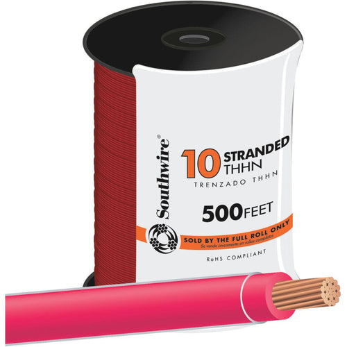 Southwire 500 Ft. 10 AWG Stranded Red THHN Wire