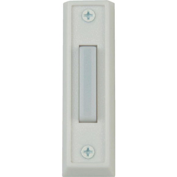 IQ America Wired White Metal Lighted Doorbell Push-Button