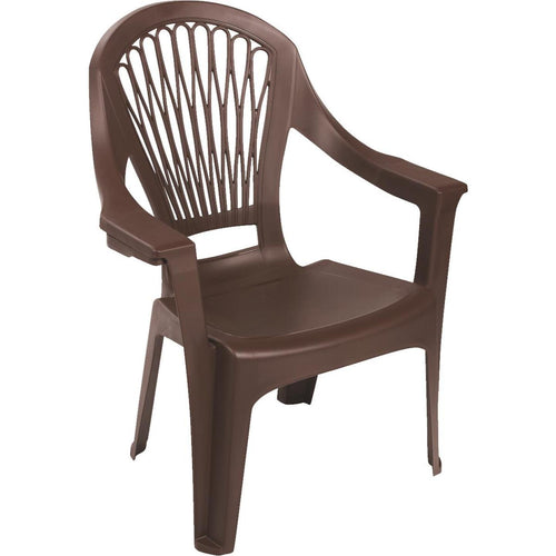 Adams Big Easy Earth Brown Resin High Back Stackable Chair