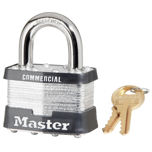 Master Lock Laminated Padlocks 2in (51mm) Wide Laminated Steel Pin Tumbler Padlock, Keyed Alike (2)