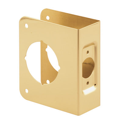 Prime-Line 1-3/4 in. x 4-1/2 in. Thick Solid Brass Lock and Door Reinforcer, 2-1/8 in. Single Bore, 2-3/8 in. Backset (1-3/4 x 4-1/2)