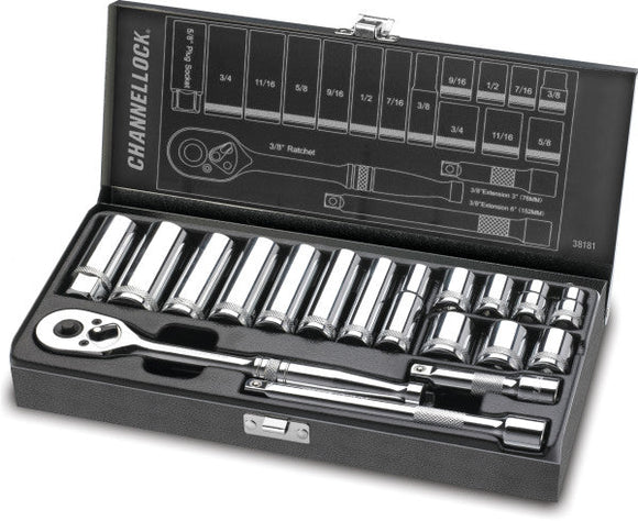 CHANNELLOCK® 38182 3/8 inch Drive Metric Socket Set