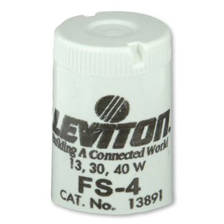 Leviton Fluorescent lamp starter; basic; 13, 30, and 40W; FS-4 (40 W)