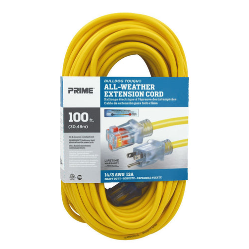 Prime Wire and Cable 100ft 14/3 SJTOW Bulldog Tough® Oil Resistant Extension Cord (100' 14/3)