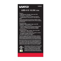 Satco Products S28652 16.5A19LED/927/120V