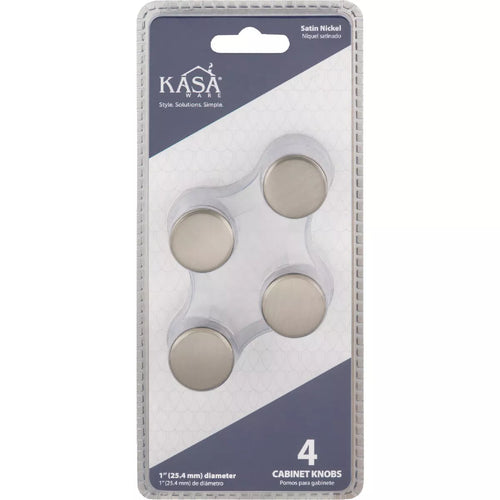 KasaWare 1 In. Diameter Satin Nickel Cone Knob (4-Pack)