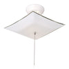 Design House Square Ceiling Mount Fixture with Pull Chain in White, 2-Light 13 1/2 W x 5 3/4 H